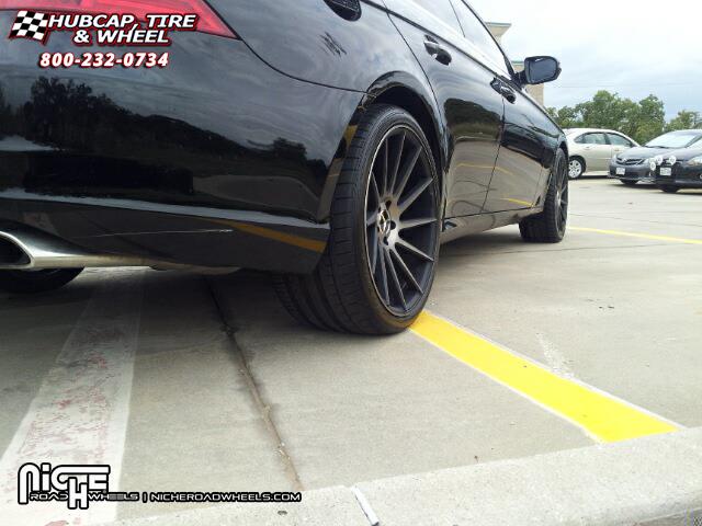 vehicle gallery/mercedes benz cls 550 niche surge m114  Black & Machined w/ Dark Tint wheels and rims